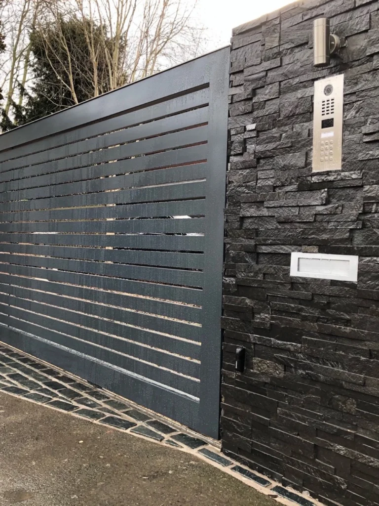 grey sliding gate